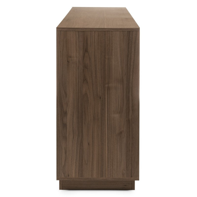 Comodă Japandi, cu opt uși, 220 cm, nuc regal