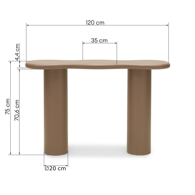 Consolă/birou Vanity, 120 cm, maro deschis/mocha