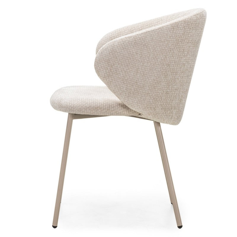 Scaun de dining Adrano, bej deschis/picioare bej