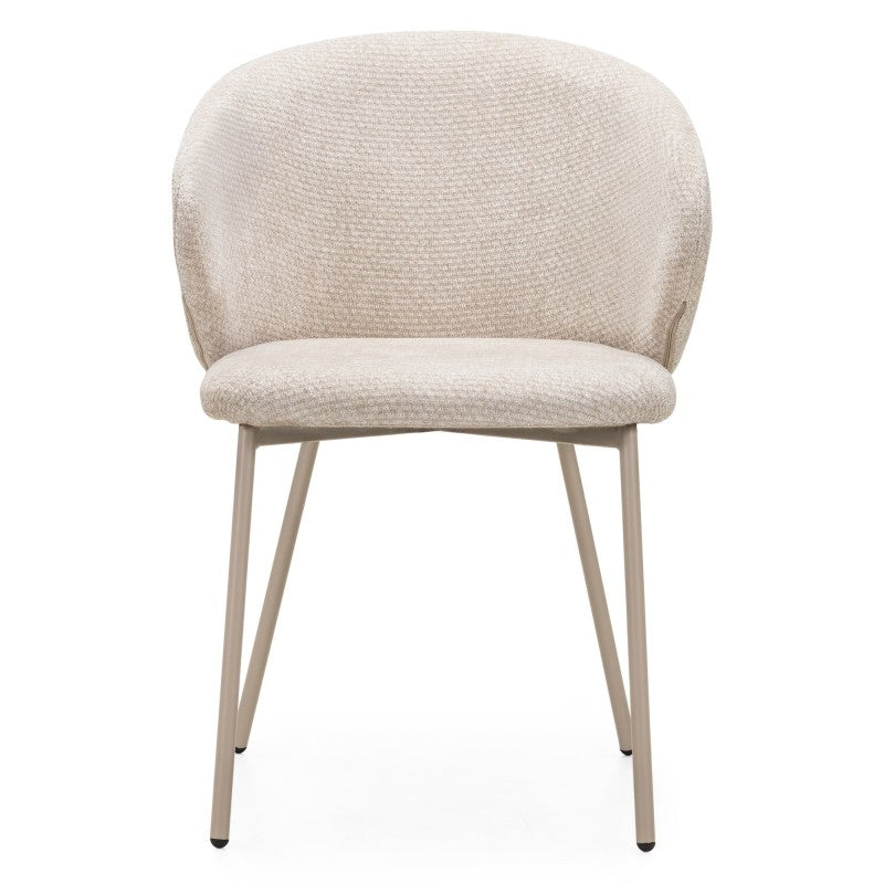 Scaun de dining Adrano, bej deschis/picioare bej