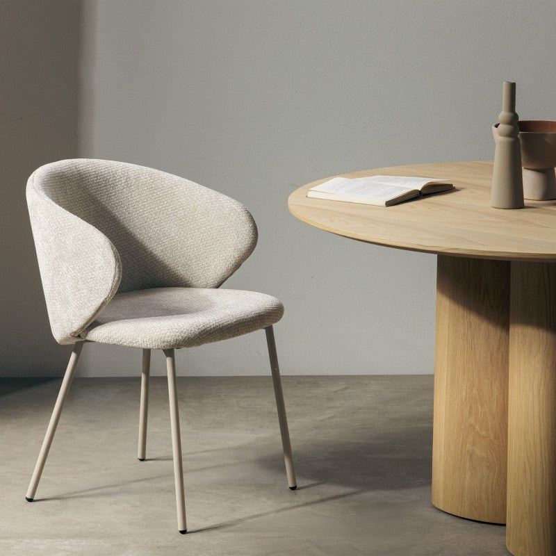Scaun de dining Adrano, bej deschis/picioare bej