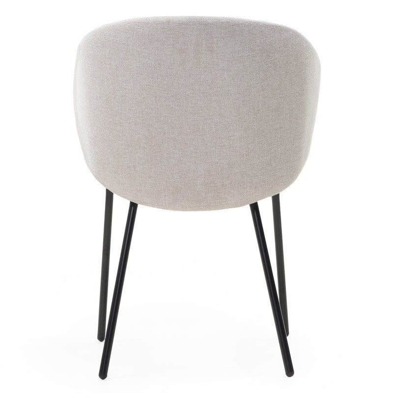 Scaun de dining Adrano, bej deschis/picioare negre