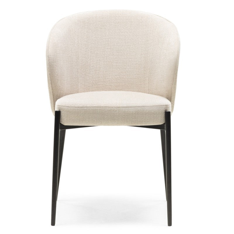 Scaun de dining Avery, bej deschis, picioare negre