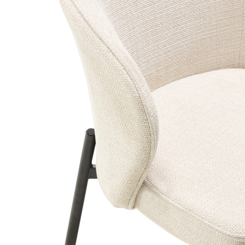 Scaun de dining Avery, bej deschis, picioare negre