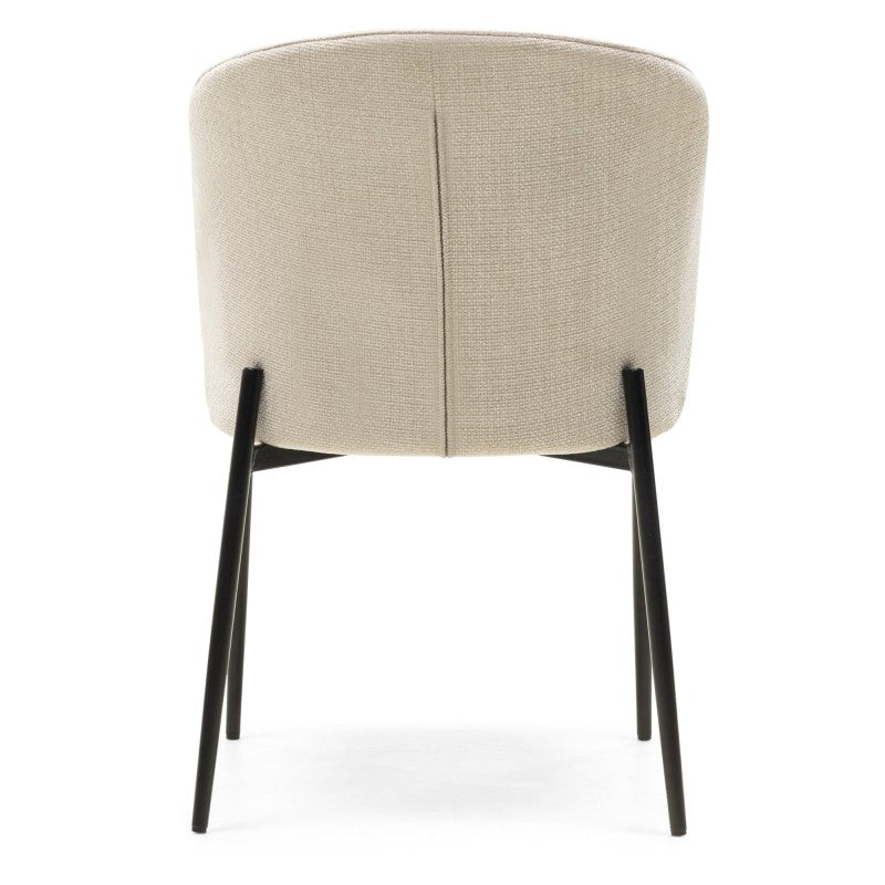 Scaun de dining Avery, bej deschis, picioare negre