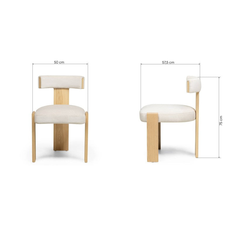 Scaun de dining Bali, din lemn, bej/frasin