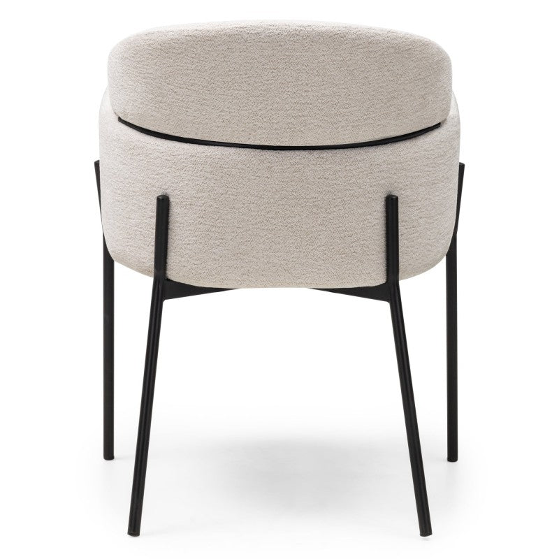 Scaun de dining Granda, ecru, picioare negre