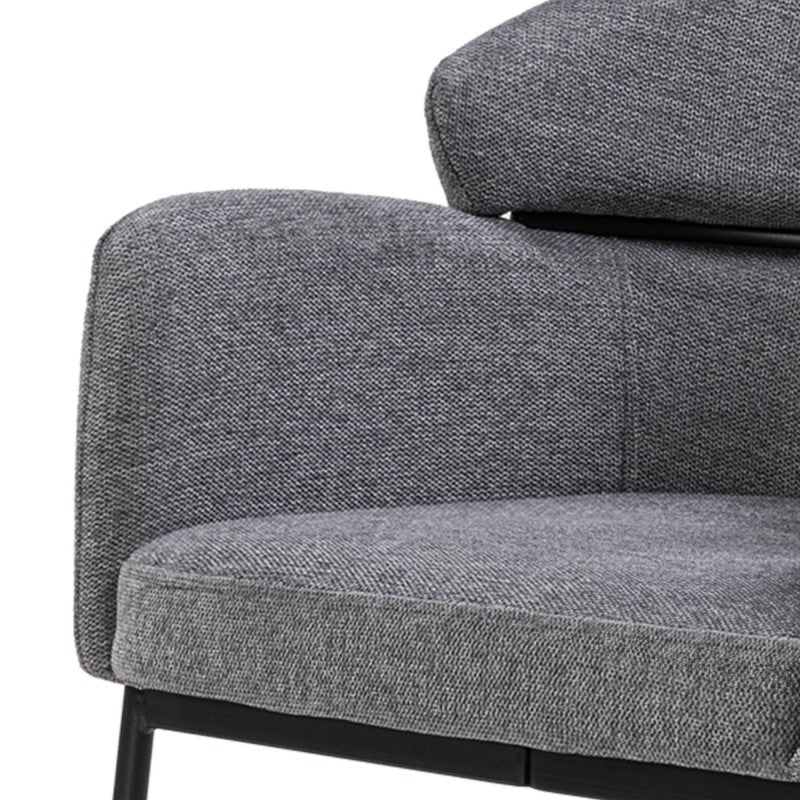 Scaun de dining Granda, gri, picioare negre