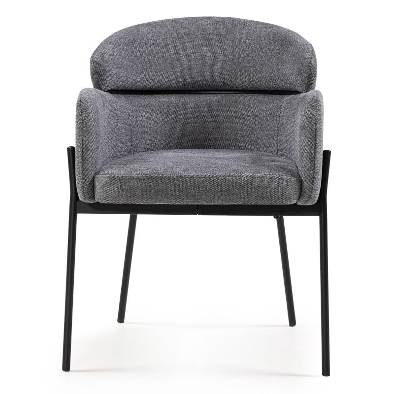 Scaun de dining Granda, gri, picioare negre