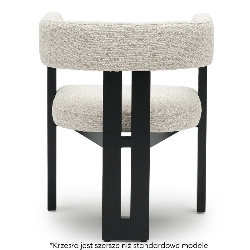 Scaun de dining Hailey, crem/negru, bouclé