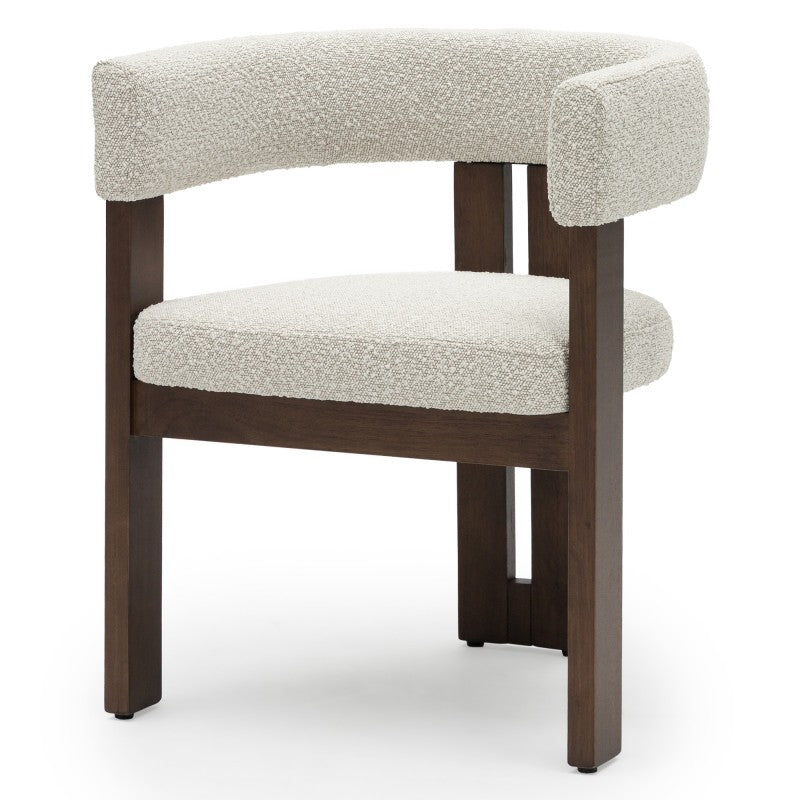 Scaun de dining Hailey, crem/nuc, bouclé