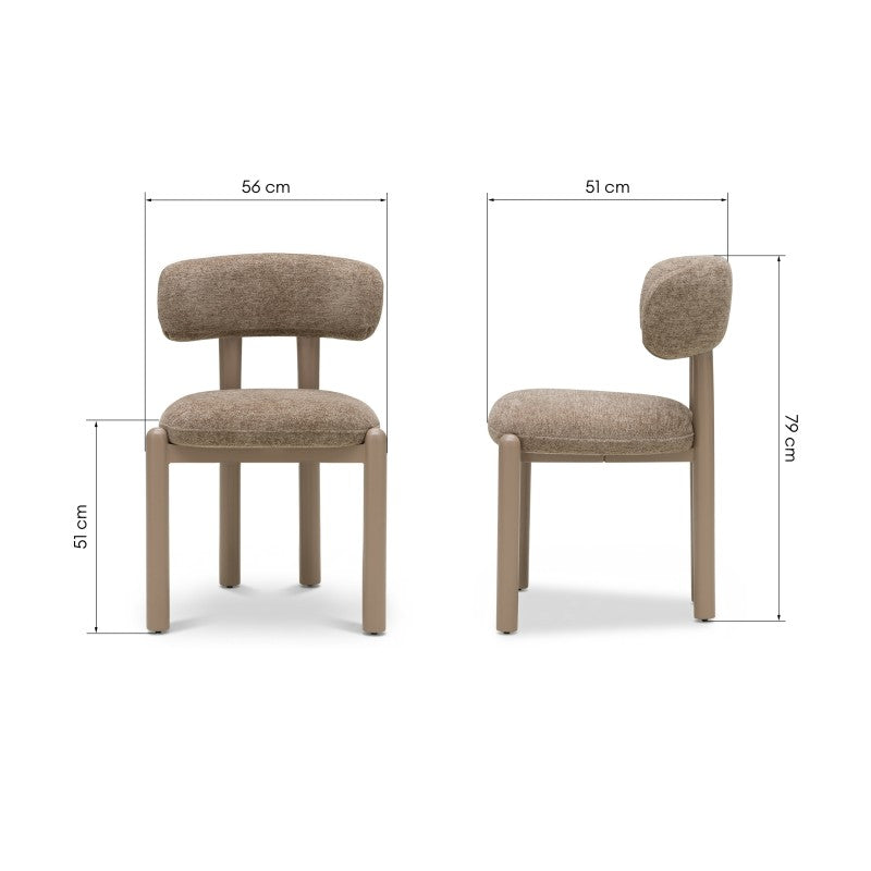 Scaun de dining Lana, maro/picioare bej