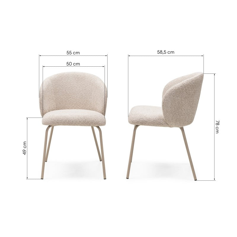 Scaun de dining Larisa, bej/picioare bej
