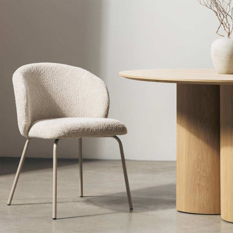 Scaun de dining Larisa, bej/picioare bej