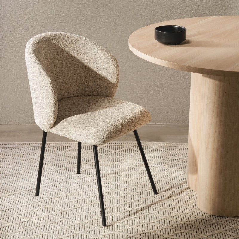 Scaun de dining Larisa, bej/picioare negre
