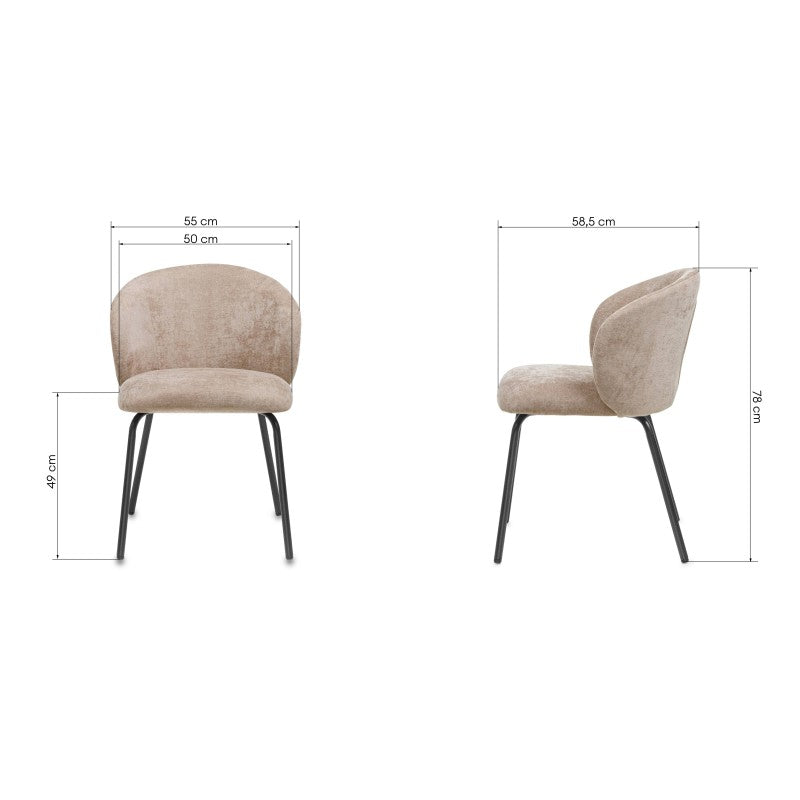 Scaun de dining Larisa, maro/picioare negre