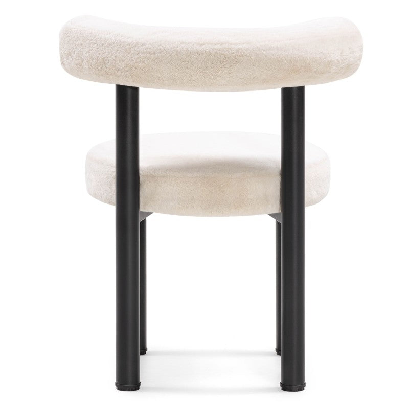 Scaun de dining Pedro, ecru/picioare negre