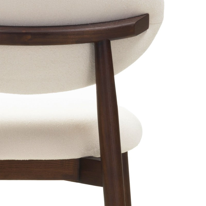 Scaun de dining Senya, ecru/nuc