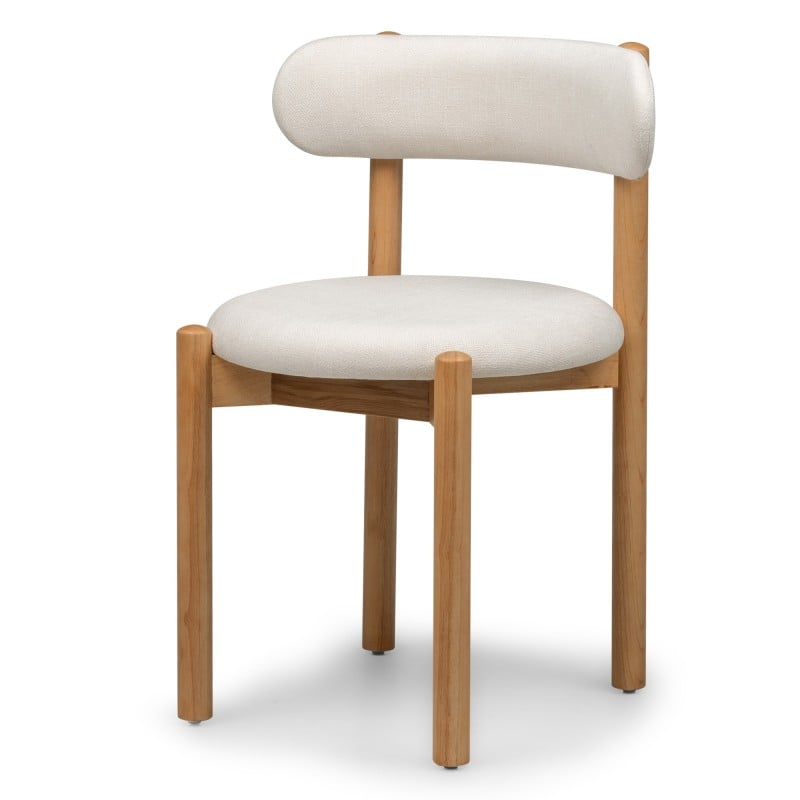 Scaun de dining Yoko, crem/natur, lemn de hevea