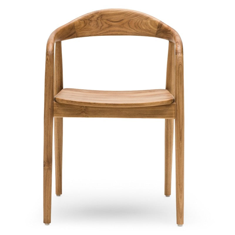 Scaun din lemn Ludvika 2.0, rotunjit, lemn de tec natur