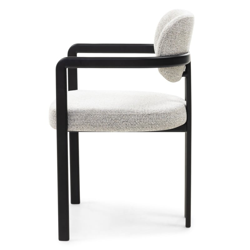 Scaun tapițat Alba, taupe/negru