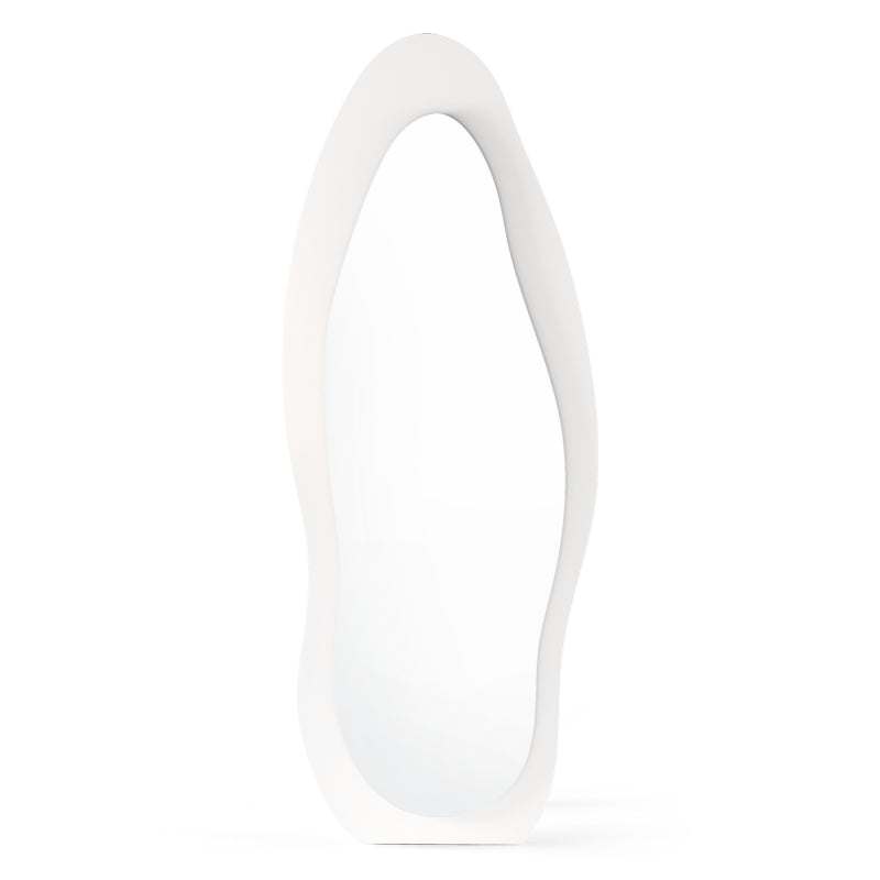 Oglindă de podea Mara, cu iluminare LED, 63x160 cm, formă neregulată, albă