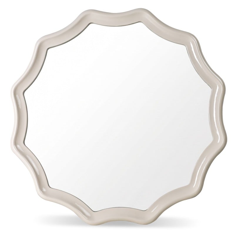 Oglindă de perete Luppo, 100 cm, bej deschis, lucioasă