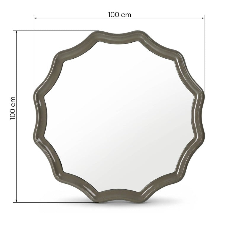 Oglindă de perete Luppo, 100 cm, verde-gri, lucioasă