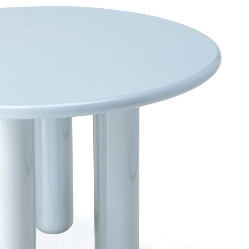 Masă de dining Suri, rotundă, 120 cm, albastră/gri, lucioasă