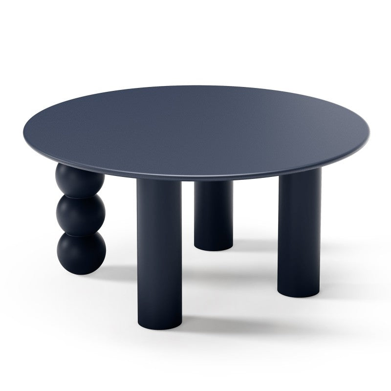 Măsuță de cafea Bolla, rotundă, 80 cm, bleumarin, picior decorativ sferic