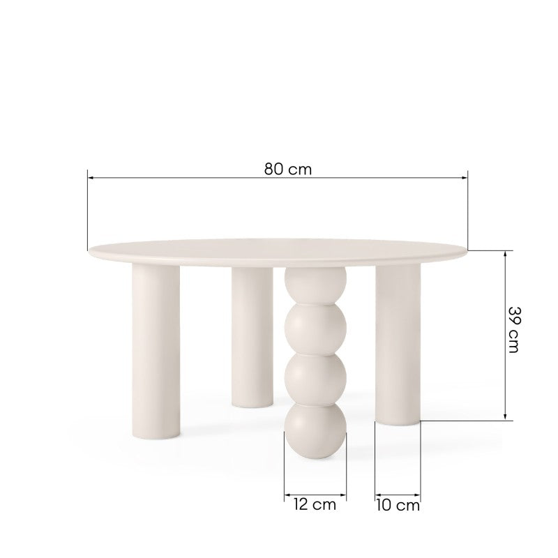 Măsuță de cafea Bolla, rotundă, 80 cm, cașmir, picior decorativ sferic