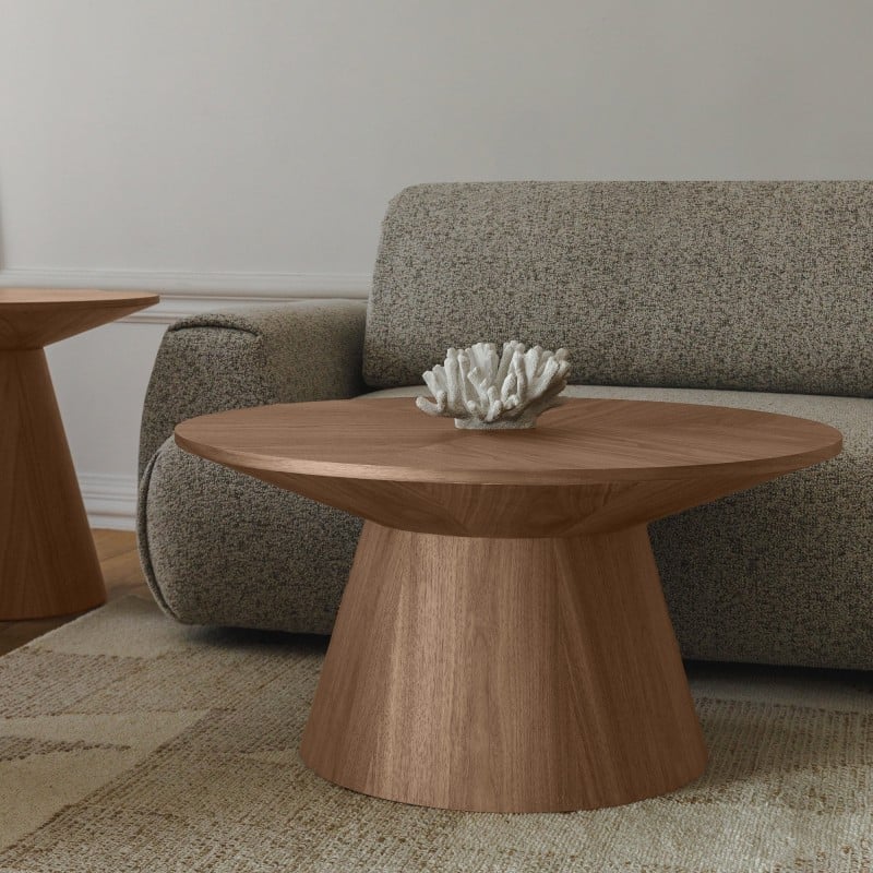 Măsuță de cafea Lina, rotundă, 90 cm, nuc