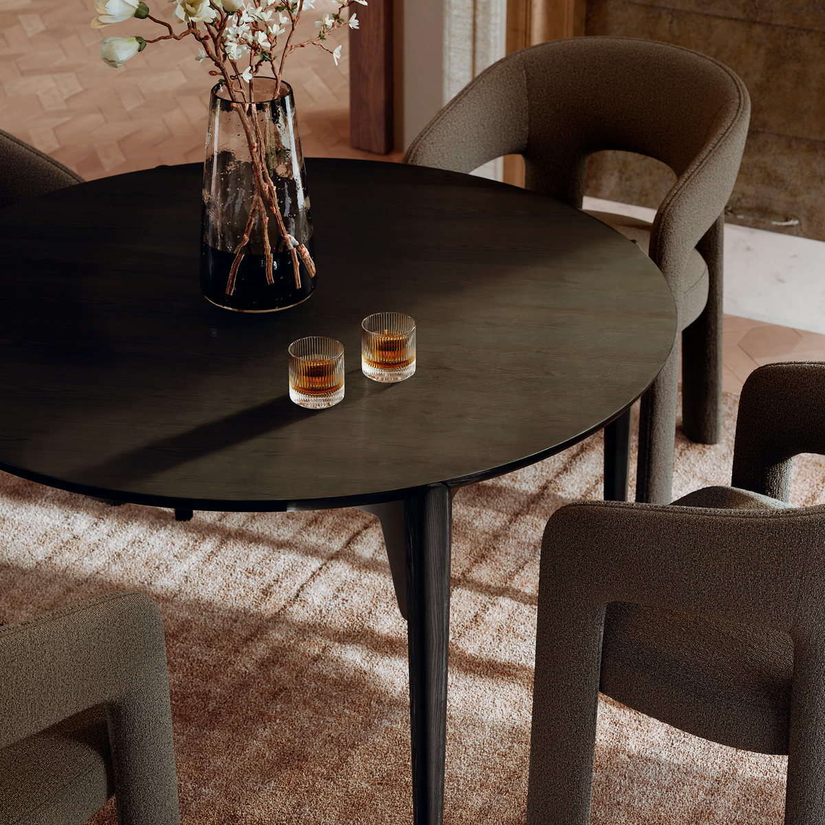 Masă de dining PARAGON Frasin negru 400208327