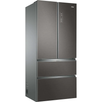 Frigider side by side Haier HB18FGSAAA, French Door, 539 l, Total No Frost, Motor Inverter, Sistem Antibacterian, Control umiditate, Fresher Sensors, Fresher Pad, Display LED, Super Cooling, Super Freezing, Clasa E, H 190 cm, Silver Titanium