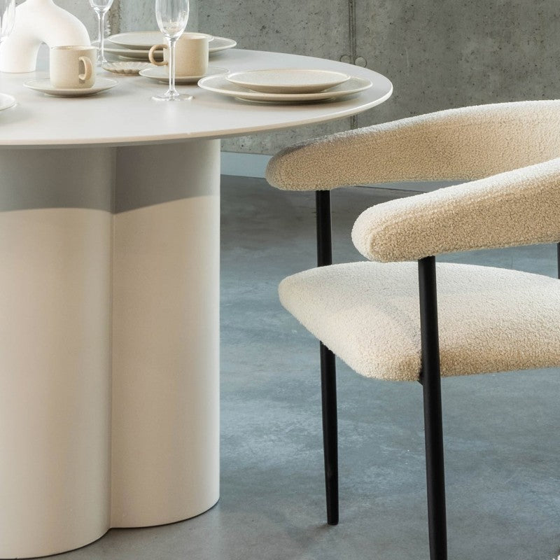 Masă de dining Adaggio, 120 cm, rotundă, gri-bej