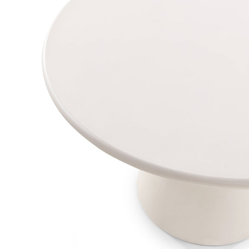 Masă de dining Aurora, 120 cm, rotundă, ecru, microciment
