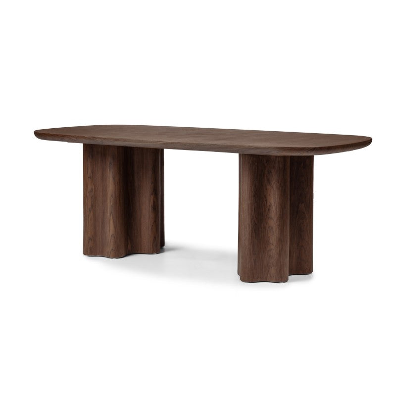 Masă de dining Jalo, 200x100 cm, nuc închis