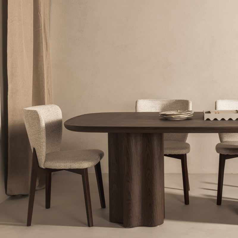 Masă de dining Jalo, 200x100 cm, nuc închis