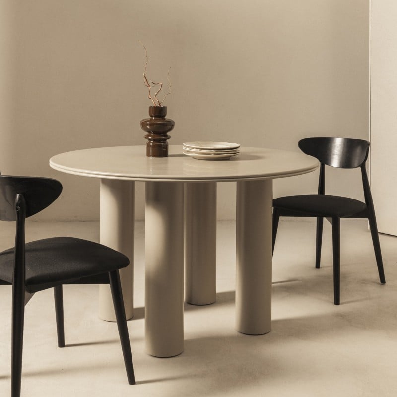 Masă de dining Kairo, 120 cm, rotundă, bej închis
