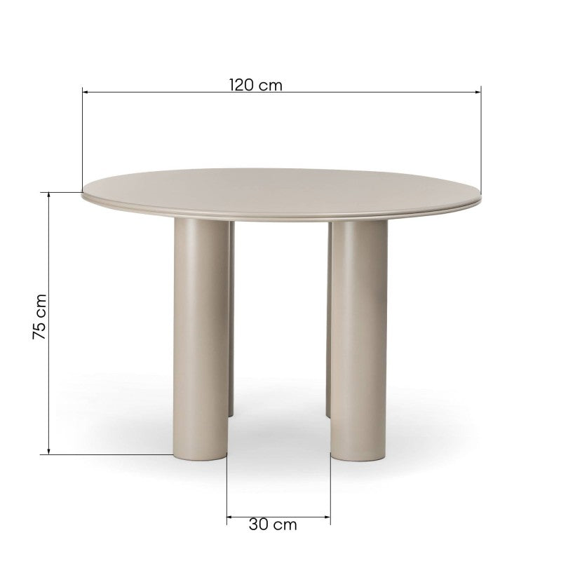 Masă de dining Kairo, 120 cm, rotundă, bej închis