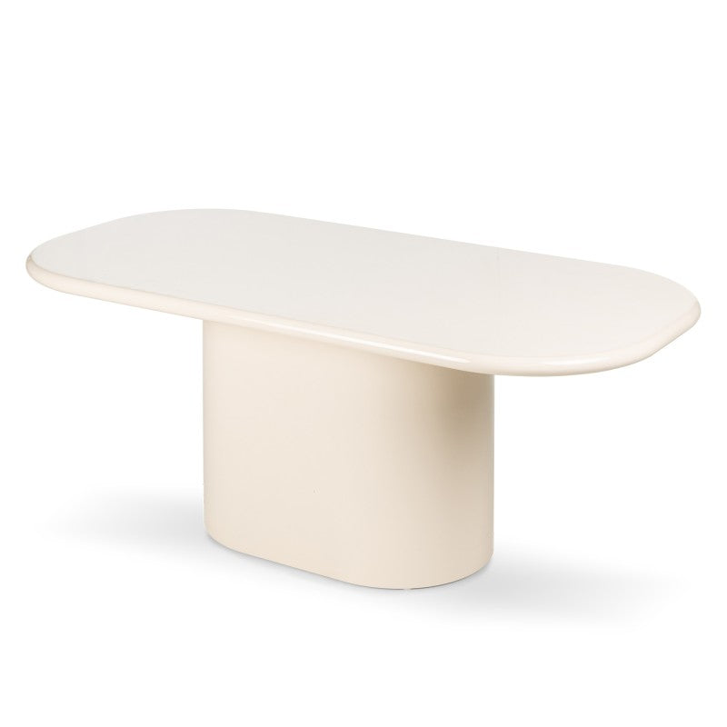 Masă de dining Modesto, 180 cm, bej deschis, lucioasă