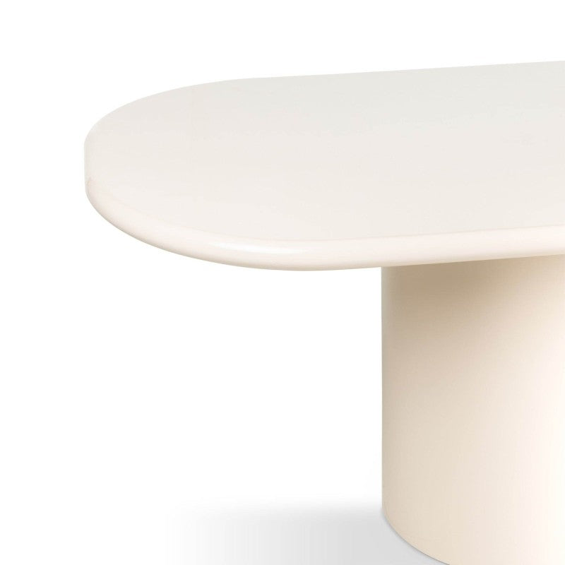 Masă de dining Modesto, 180 cm, bej deschis, lucioasă