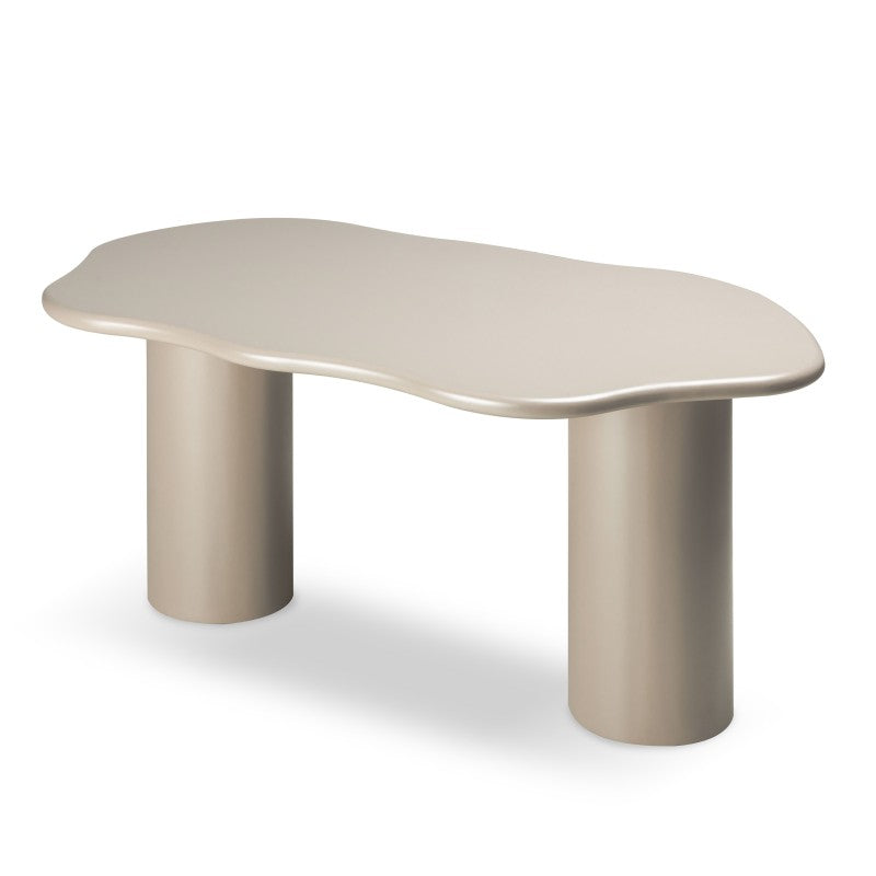 Masă de dining Muse, 160 cm, bej închis, forme rotunjite