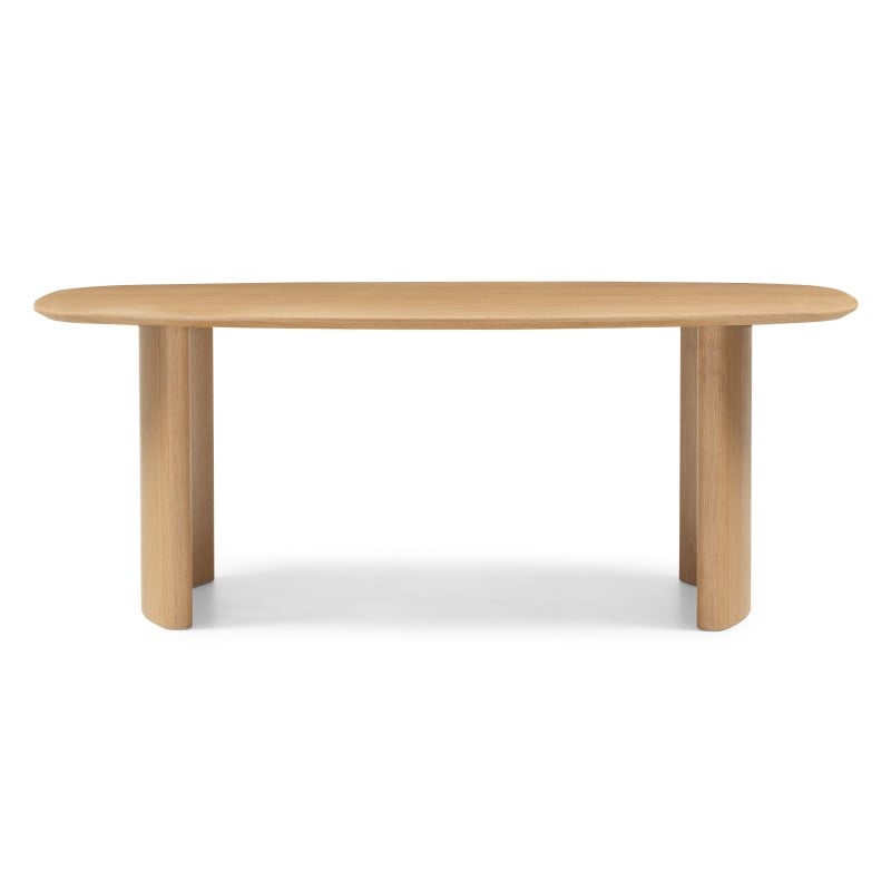Masă de dining Oriento, 200 cm, ovală, furnir de stejar natur
