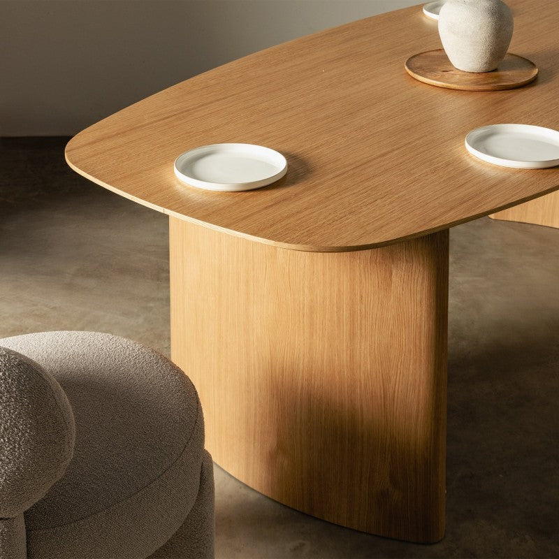 Masă de dining Oriento, 200 cm, ovală, furnir de stejar natur