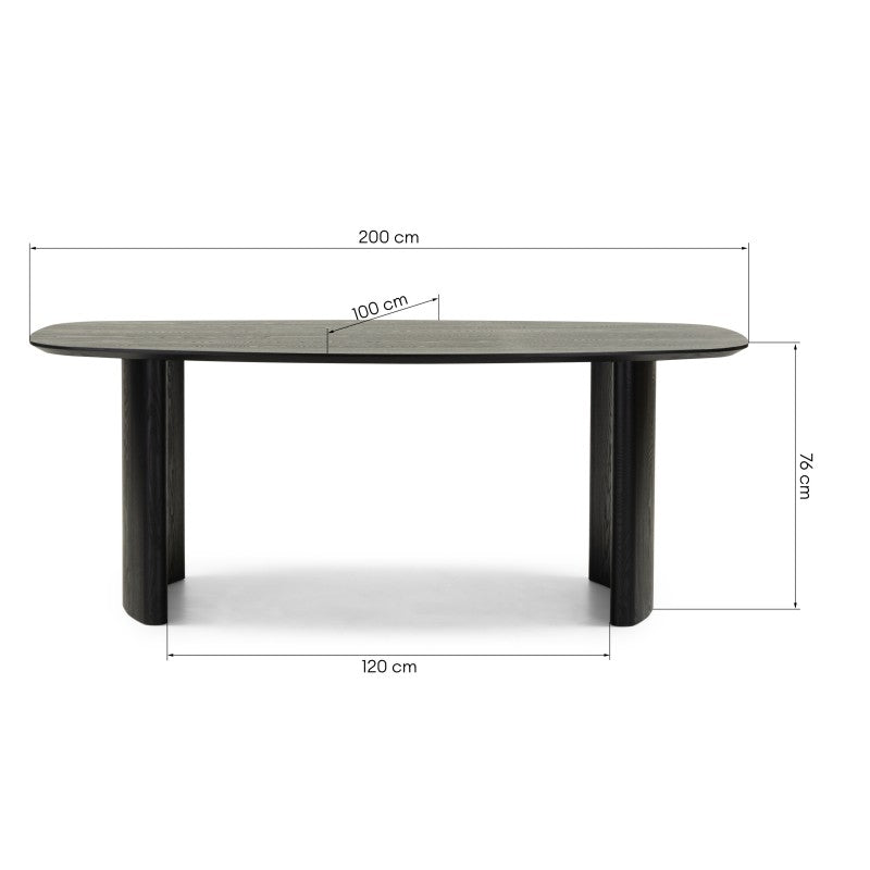 Masă de dining Oriento, 200 cm, ovală, furnir de frasin