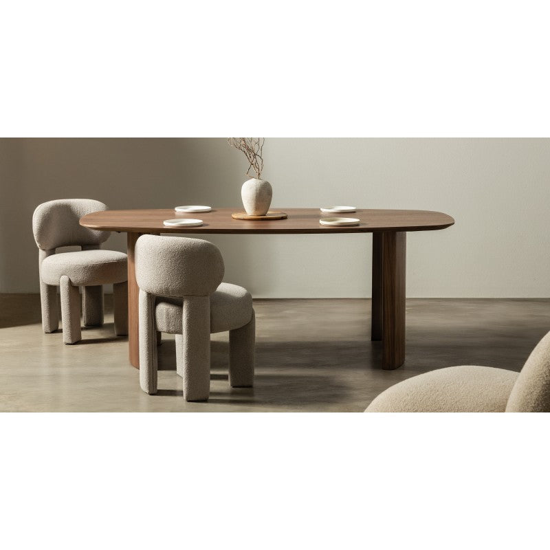 Masă de dining Oriento, 200 cm, ovală, furnir de nuc