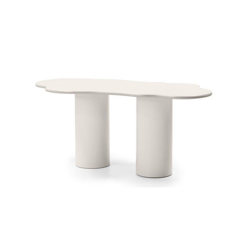 Masă de dining Pinar, 180 cm, gri-bej, forme rotunjite