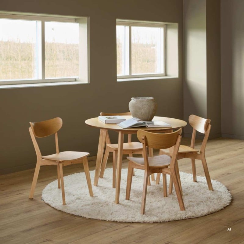 Masă de dining Roxby, 105 cm, stejar