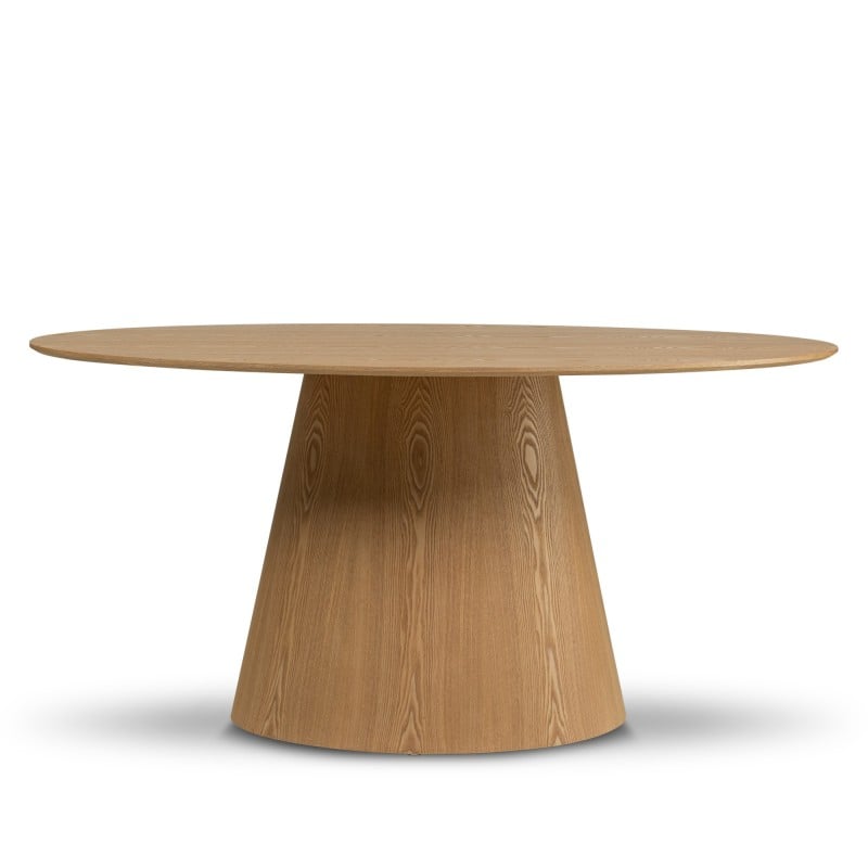 Masă de dining Solan, 160 cm, ovală, furnir de frasin